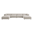 Auren Lattice Boucle 6 Piece Sectional with 2 Ottomans in Fog