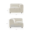 Auren Lattice Boucle 5 Piece Sectional with 2 Ottomans in Cream