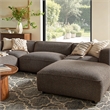 Auren Lattice Boucle 5 Piece Sectional with 2 Ottomans in Earth