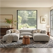 Auren Lattice Boucle 5 Piece Sectional with 2 Ottomans in Fog