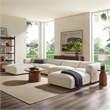 Auren Lattice Boucle 6 Piece Sectional with 2 Ottomans in Cream