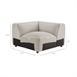 Auren Lattice Boucle 5 Piece Corner Sectional in Fog