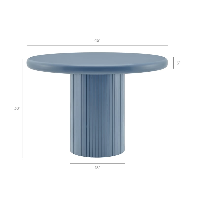 Belmonte 45 Inch Round Dining Table with Pedestal Base in Stillwater Blue