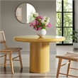 Belmonte 45 Inch Round Dining Table with Fluted Pedestal Base in Mustard
