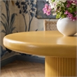 Belmonte 45 Inch Round Dining Table with Fluted Pedestal Base in Mustard