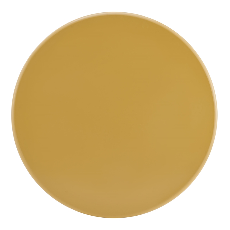 Belmonte 45 Inch Round Dining Table with Fluted Pedestal Base in Mustard