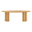 Renwick 79 Inch Oval Oak Veneer Dining Table with Pedestal Base in Oak