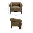 Halbrook Linen Blend Accent Chair with Wood Tripod Base in Olive