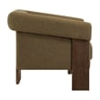 Halbrook Linen Blend Accent Chair with Wood Tripod Base in Olive