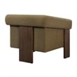 Halbrook Linen Blend Accent Chair with Wood Tripod Base in Olive