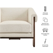 Halbrook Linen Blend Accent Chair with Wood Tripod Base in Ivory