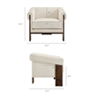 Halbrook Linen Blend Accent Chair with Wood Tripod Base in Ivory