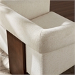 Halbrook Linen Blend Accent Chair with Wood Tripod Base in Ivory
