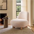 Norwood Faux Mohair Accent Chair with Wood Legs in Petal