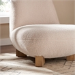 Norwood Faux Mohair Accent Chair with Wood Legs in Petal