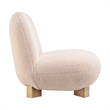 Norwood Faux Mohair Accent Chair with Wood Legs in Petal