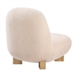 Norwood Faux Mohair Accent Chair with Wood Legs in Petal