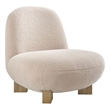 Norwood Faux Mohair Accent Chair with Wood Legs in Petal