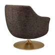 Quimby Chenille Swivel Accent Chair with Metal Base in Espresso