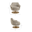 Quimby Chenille Swivel Accent Chair with Metal Base in Flaxen