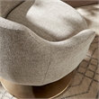 Quimby Chenille Swivel Accent Chair with Metal Base in Flaxen