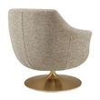 Quimby Chenille Swivel Accent Chair with Metal Base in Flaxen