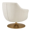 Quimby Chenille Swivel Accent Chair with Metal Base in Ivory