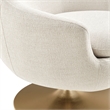 Quimby Chenille Swivel Accent Chair with Metal Base in Ivory