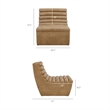 Corbin Vegan Leather Accent Chair with Channel Tufting in Toast
