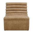 Corbin Vegan Leather Accent Chair with Channel Tufting in Toast