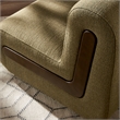 Denby Linen Blend Accent Chair with Wood Inlay in Olive