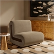 Denby Performance Velvet Accent Chair with Wood Inlay in Taupe