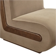 Denby Performance Velvet Accent Chair with Wood Inlay in Taupe
