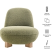 Norwood Faux Mohair Accent Chair with Wood Legs in Moss