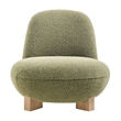 Norwood Faux Mohair Accent Chair with Wood Legs in Moss