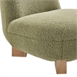 Norwood Faux Mohair Accent Chair with Wood Legs in Moss