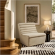 Corbin Performance Fleece Accent Chair with Channel Tufting in Bisque