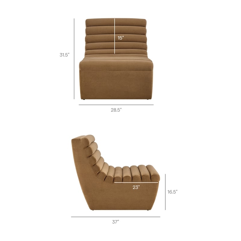 Corbin Performance Fleece Accent Chair with Channel Tufting in Latte