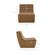 Corbin Performance Fleece Accent Chair with Channel Tufting in Latte