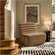 Corbin Performance Fleece Accent Chair with Channel Tufting in Latte
