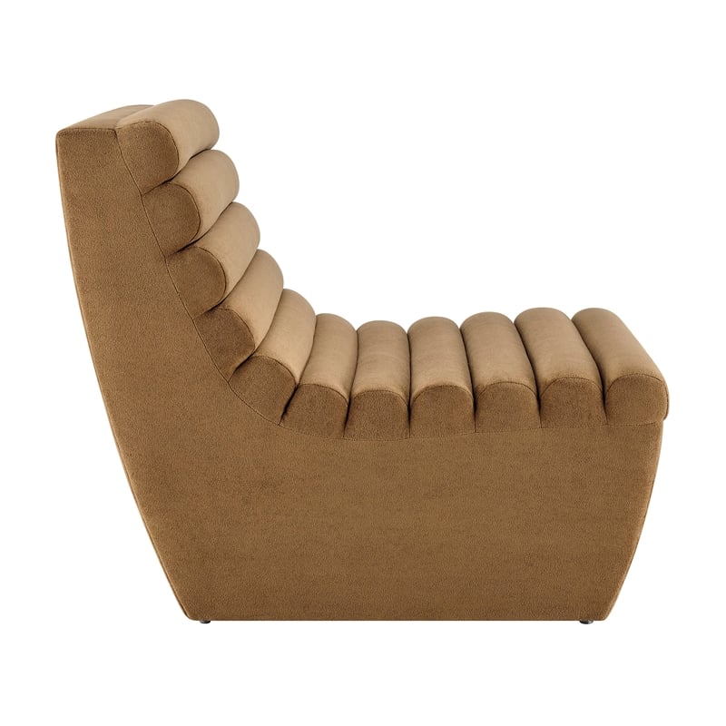 Corbin Performance Fleece Accent Chair with Channel Tufting in Latte