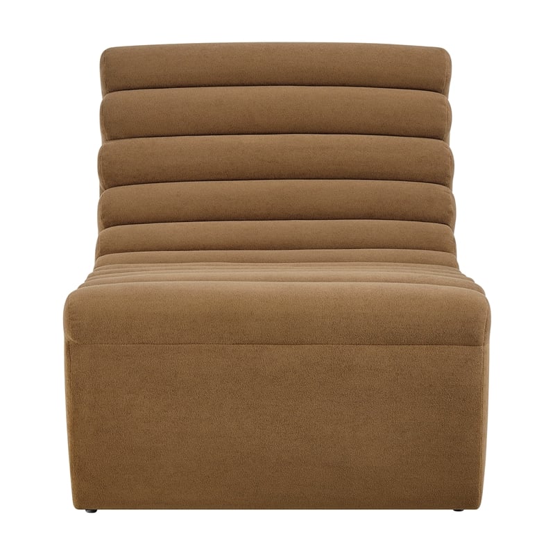 Corbin Performance Fleece Accent Chair with Channel Tufting in Latte