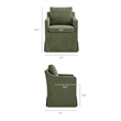 Serene Performance Fabric Dining Armchair with Floor-Length Skirt in Foliage