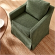 Serene Performance Fabric Dining Armchair with Floor-Length Skirt in Foliage
