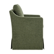 Serene Performance Fabric Dining Armchair with Floor-Length Skirt in Foliage