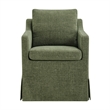 Serene Performance Fabric Dining Armchair with Floor-Length Skirt in Foliage