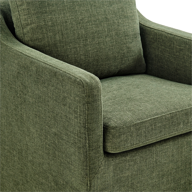 Serene Performance Fabric Dining Armchair with Floor-Length Skirt in Foliage