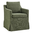 Serene Performance Fabric Dining Armchair with Floor-Length Skirt in Foliage