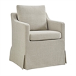 Serene Performance Fabric Dining Armchair with Floor-Length Skirt in Linen