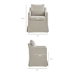 Serene Performance Fabric Dining Armchair with Floor-Length Skirt in Linen